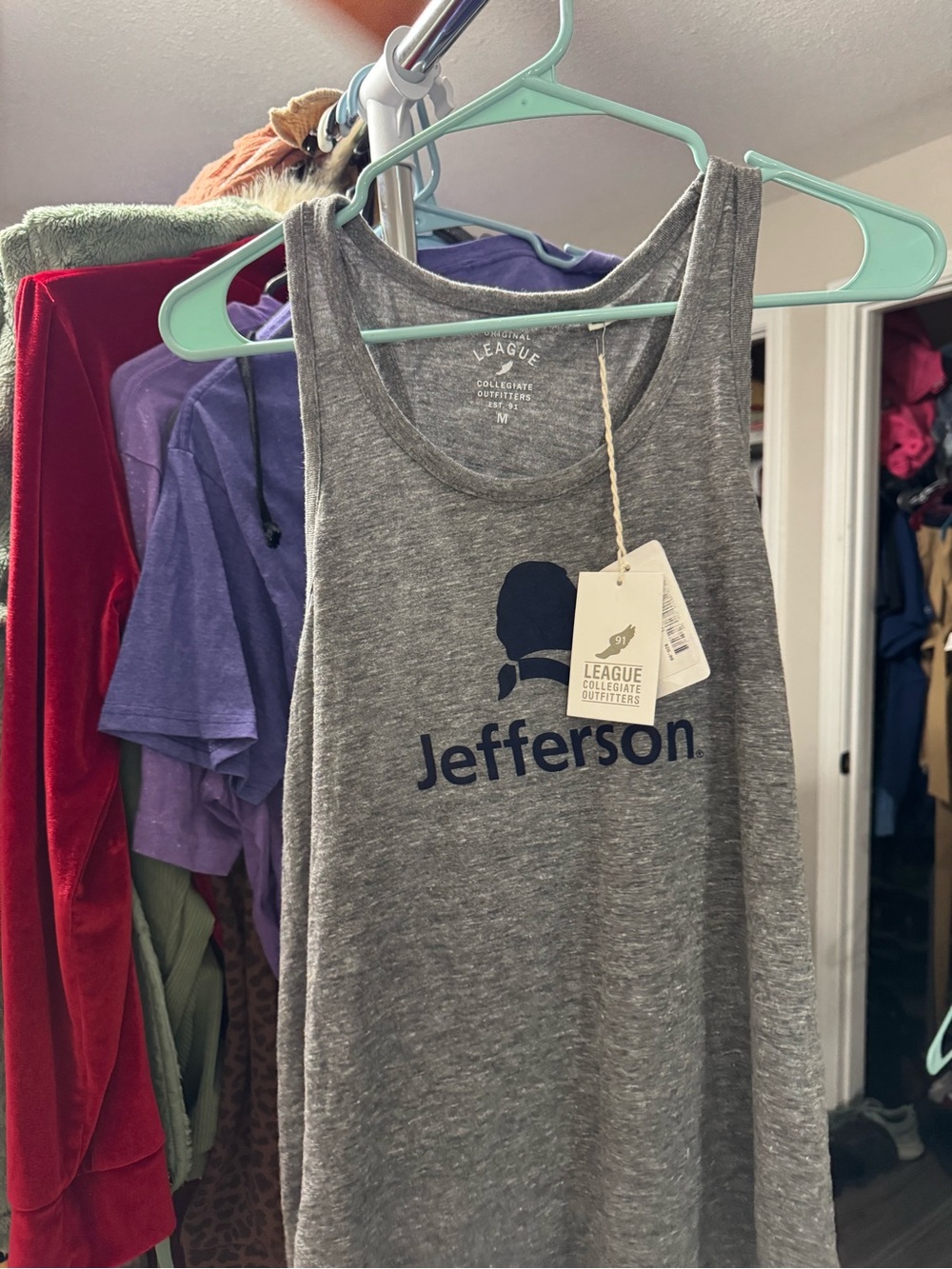 League Collegiate Outfitters Jefferson Gray Tank Top